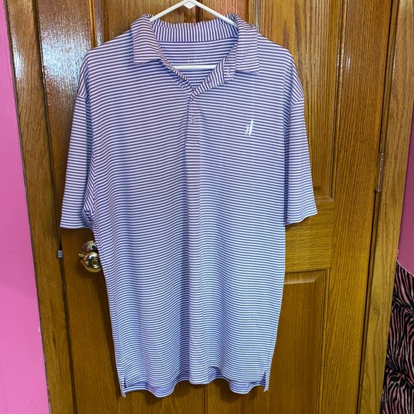 johnnie-O Other - Johnnie-O Polo Shirt Purple White Striped Large